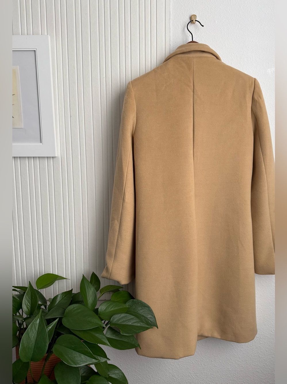 Lulus Harriet Long Double-breasted Tan Coat Brown - Size M - Picture 5 of 5